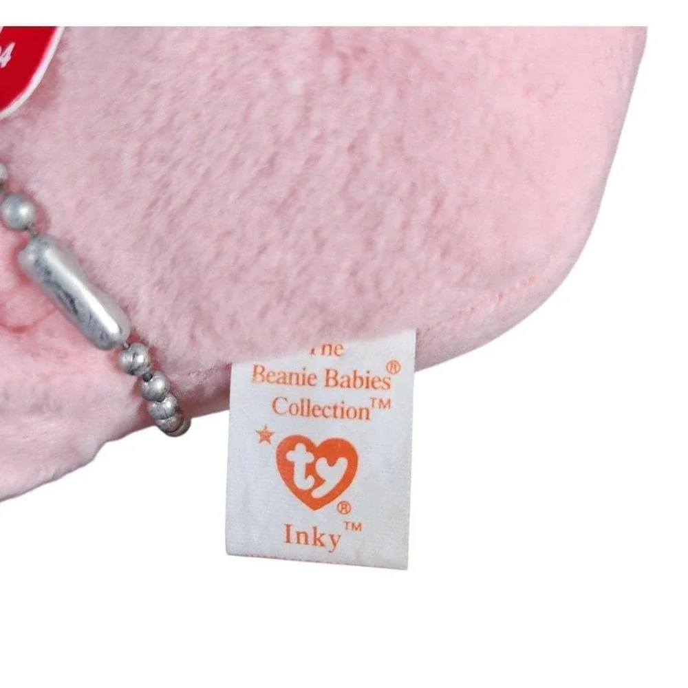 Vintage‎ 1994 Ty Beanie Babies Inky the Octopus Pink Plush Stuffed Animal